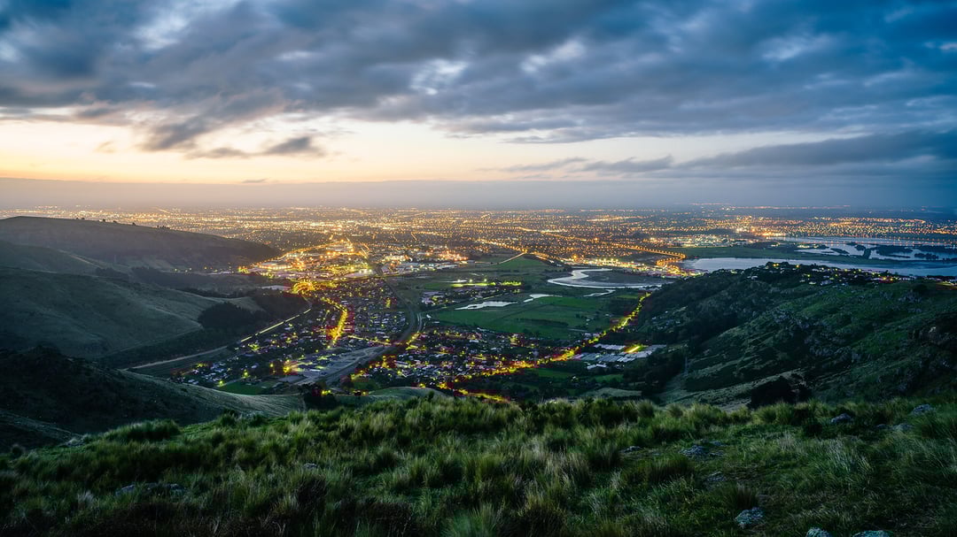 Christchurch city at dusk 